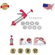 Baking Made Easy: Cookie Press & Piping Gun Set with 8 Templates and Nozzles