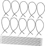 EXAOMBLE 50pcs Elastic Barbed Cords: Stretchable String with Metal Ends - Stretch Band for Masks - Thread Strap for Mask DIY Signs and Badges