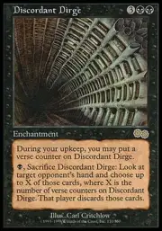 1x Discordant Dirge Urza's Saga MtG Magic Black Rare 1 x1 Card Cards