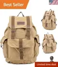 Specially High Density Thick Canvas Backpack Rucksack,Khaki