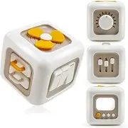 Montessori Busy Cube Sensory Activity Board Car Travel Activities Fine Motor Toy for Kids Hands-on Ability Learning, Party Favors New Year Birthday Gifts for Toddlers 2-4 Year Old Boys and Girls