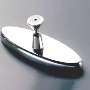 6" Oval Interior Rear View Mirror Universal Round Glue On Style Polished Alum