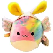Squishmallows TINLEY Tie Dye Axolotl w/ Bunny Ears Easter Squ a8 in Plushie Toy