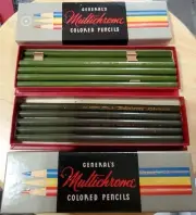 Vtg General’s Multichrome Colored Pencil Lot 15 Dark Lt Olive #434 433 Boxed New