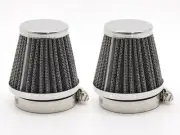 60mm Pod Air Filters x 2 Chrome, Custom Cafe Classic Bobber Chopper Vintage