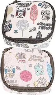 ORFOFE 2Pcs Compact Period Pouch Stylish Tampon Holders for Women Portable Storage Bags for Napkins Coins Lipsticks Unique Design for Everyday Use