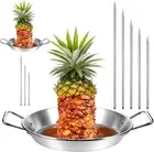 Tessco 3 Sets 10 Inch Vertical Skewer Al Pastor Stainless Steel Vertical Skewer