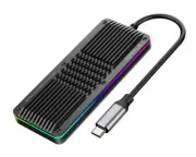 M.2 NVMe PCIe SSD USB 3.2 Gen 2 -C Waterproof RGB Gaming Aluminum Enclosure ...