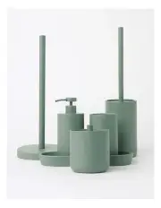 [Vue] Textured Cement Bathroom Accessories in Eucalyptus