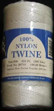 Hicks Wallace Cordage Mariner White Twisted Nylon Siene Twine CHOOSE YOUR SIZE