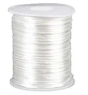 109 Yards Nylon Cord Beading Satin String for Chinese Knotting Rattail Beading Macrame Friendship Bracelet Jewelry Making (White, 1.5MM)