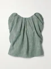 [Co] Co - Strapless Gathered Wool-blend Top - Brown - medium medium Brown