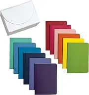 Samsill 12 Pack Soft Cover Mini Journals 3.5" x 5" Gift Set, Assorted Rainbow Color and Has 32 Sheets, 64 Color Lined Pages with A White Magnetic Storage Box (22333)