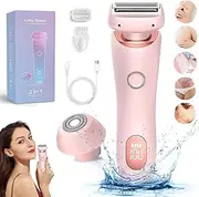 Dusk Razor for Women, Glide Pro 3.0 Razor, Razor for Women Sensitive Skin, Painless Shave, Waterproof Rechargeable with Replacement Blades (Pink)