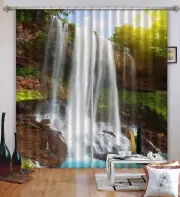 3D Waterfall Sun 7 Blockout Photo Curtain Print Curtains Drapes Fabric Window AU