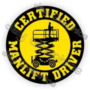 3pack Certified Manlift Driver Hard Hat Stickers Decals Helmet Operator Man Lift