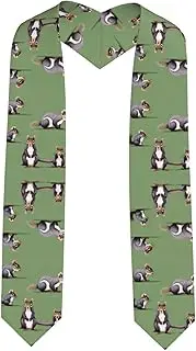 [SKKNT] Red Squirrel Print Graduation Shawl Stole For Academic Commencements Honor Sash Congratulations Gift