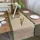 Natural Table Runner Linen Woven Table Cover Christmas Decor