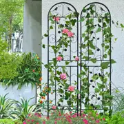 2 Pack GREENHAVEN Garden Trellis Patio Metal Wire Lattices Grid Panels for Climbing Plants