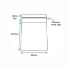 80 x 120mm (100 qty) Clear Cello Cellophane Reseal Resealable Plastic Bags