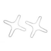 2pc Cuisena 13cm Chrome-Plated Cross Heat Reducer/Trivet Set - Silver