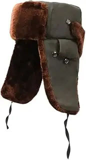 [LYCICILI] Trapper hat Men Middle-Aged Men's Winter Thickened Ear Protection Cap, Vintage Plush Thickened ski Cap