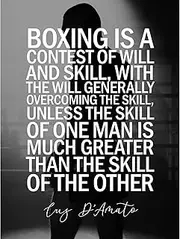 Sport Quote Boxing Manager Cus D’Amato Boxing Is A Contest Of Will And Skill Typography Large XL Wall Art Canvas Print