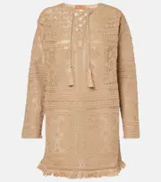 [Alanui] Alanui Kiss By The Book lace minidress AU 14 brown