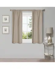 Superior 26x63 Linen-Inspired Classic Modern Blackout 2pc Curtain Panel Set