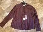 NWT Panhandle Slim Ladies Pearl Snap Western Button-up Plaid Shirt XXL
