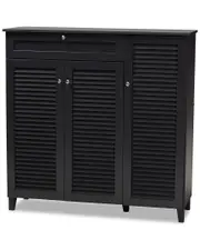 Baxton Studio Coolidge 11-Shelf Shoe Storage Cabinet