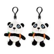 2x Kruselings 9cm Panda Bao-Bao Keychain Kids Keyring Accessory w/ Backpack 3-7y