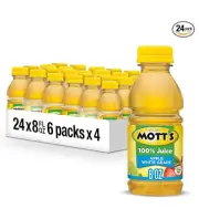 Mott's 100% Apple White Grape Juice 8 Fl Oz Bottles 24 Count 4 Packs Of 6 No Add