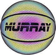 Murray Sporting Goods Holographic Basketball - Official Regulation Size (29.5”) | Glowing, Reflective, Bright-Glow Material for Light Up Camera Shots - Adult or Kids Basketball Gift