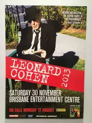 LEONARD COHEN 2013 Australian Tour Poster ***BRISBANE BEC ONLY*** A2 ***NEW***