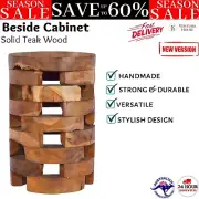 Solid Teak Wood Beside Cabinet Wooden Bedroom Coffee Table Stool Handmade vidaXL