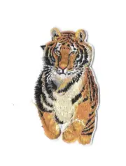 RUNNING TIGER Iron on / Sew on Patch Embroidered Badge Motif Animal Cat PT287