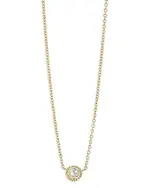 Lagos 18K Yellow Gold Covet Diamond Caviar Bead Solitaire Pendant Necklace, 16-18