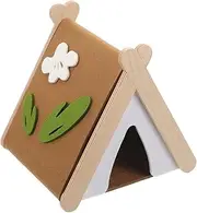 Warm Nest Hut Hamster Bedding Felt Wooden Structure Stylish Guinea Pig House for Small Pets