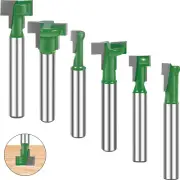 6Pcs 1/4inch Shank Keyhole Router Bits Set Carbide T Slot Router Bit flaMO