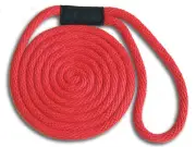5/8" x 25' Solid Braid Nylon Dock Lines - Red - Made in USA