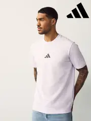 adidas Pink Essentials Small Logo Single 100% Cotton Jersey T-Shirt (AH4532) | $46