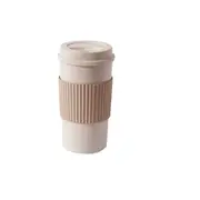 2Pcs Brand new wheat straw cup coffee cup with lid household portable outdoor water bottle travel portable insulated cup