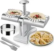 GUYUE Double Head Automatic Dumpling Maker Machine - Mould for Quick Empanadas Making at Home - With Skin Maker, Stuffing Spoon, and Press Wrapper Tool