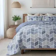 (Twin, Heather) - SLPR Heather 2-Piece Lightweight Printed Quilt Set (Twin) with 1 Sham Pre-Washed All-Season Machine Washable Bedspread Coverlet