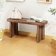 Wood Shoe Bench - Solid Wood Entryway Bench for Bedroom, Living Room, or Dining Room - Farmhouse Style in Brown