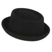 Men's Pork Pie Fabric Hat Musician Hat Player Jazz Hat Wool Hat Felt Hat NEW I9I