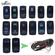 2 Lead Wiring Harness Cable Kits Offroad Relay Fuse LED Work Light Rocker Switch