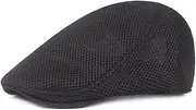 [Ztexkee] Men's Flat Cap Breathable Mesh Summer Hat Flat Cap Beret Ivy Newsboy Cabbie Cap Army Green
