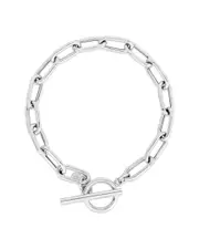 Piazza di Spagna Italian Silver Paperclip Link Bracelet